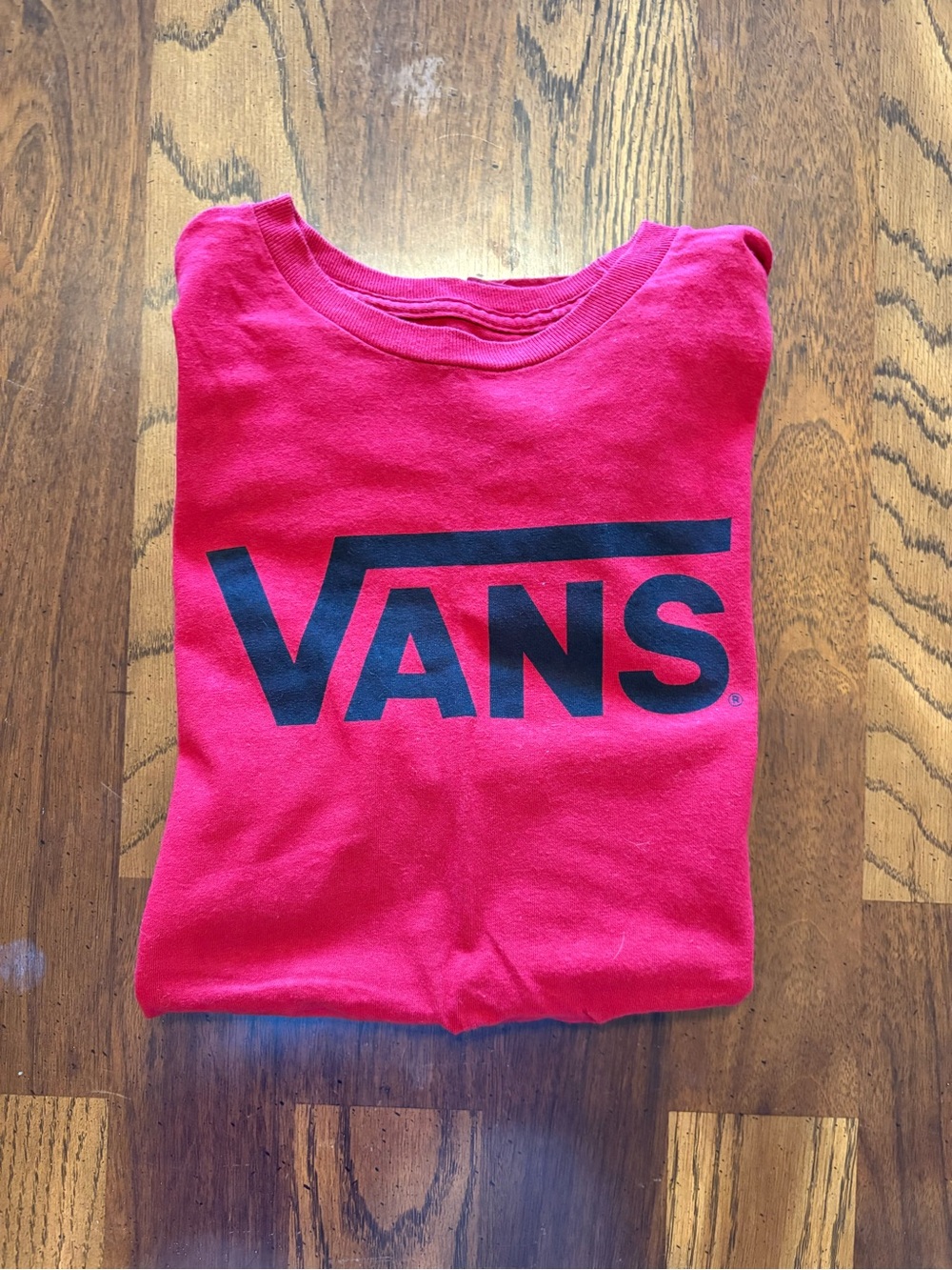Vans Red Short Sleeve Tee with Black Logo